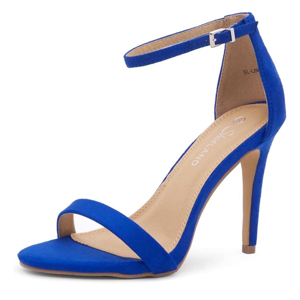 Women's High Heel Sandals Stilettos Open Toe Ankle Strap Wedding Party Size 7.5